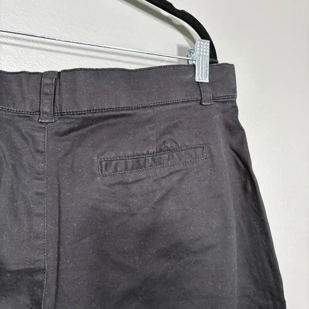 Croft & Barrow Classic Fit Black Chino Bermuda Shorts - 16 - Women's Plus Size